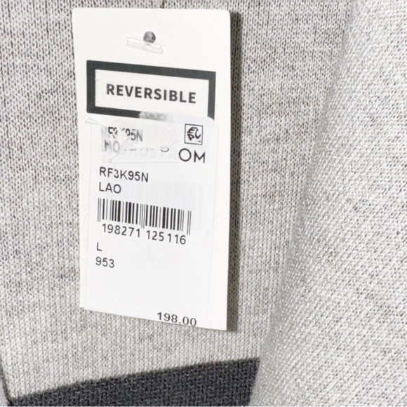 New! Splendid Sydney Cashblend Black/Gray Stripe Reversible Cardigan Sz Large - Picture 14 of 15